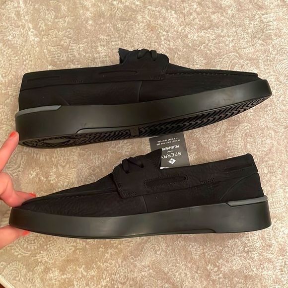 Brand New Sperry Men's Gold Cup Waterproof Nubuck PLUSHWAVE Cup Boat Shoe Black - Picture 8 of 14